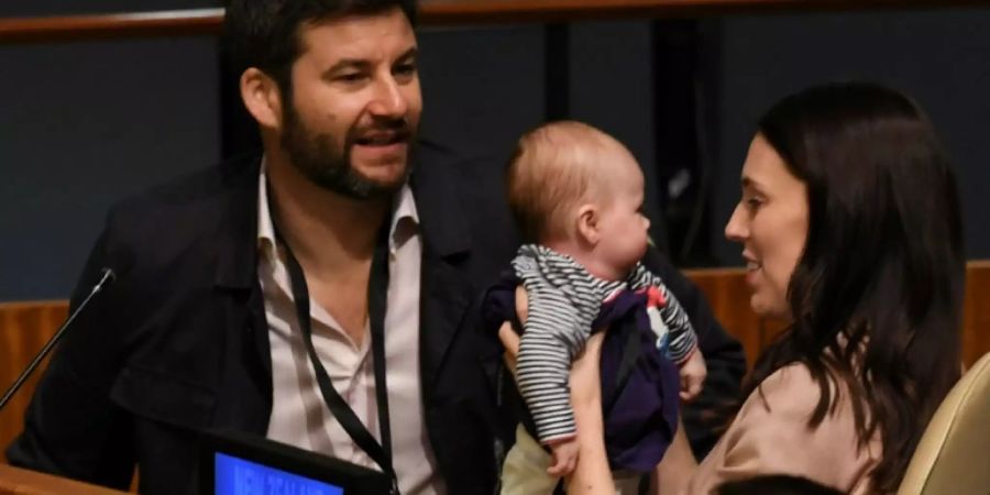 Neuseelands Jacinda Ardern mit Tochter Neve bei der UNO