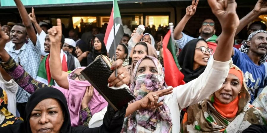 Demonstranten in Khartoum