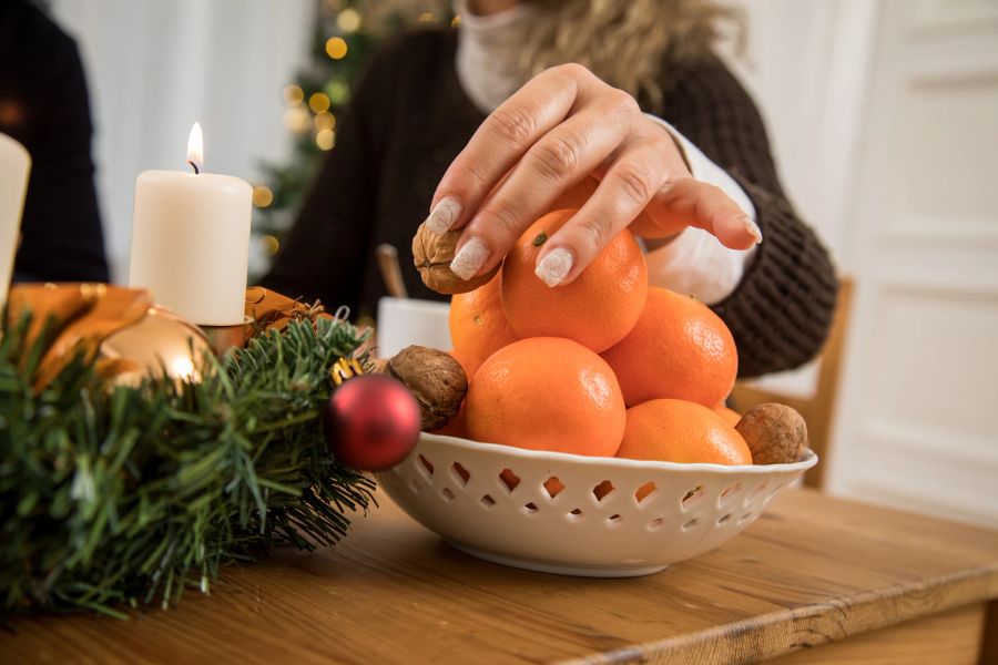 Mandarine Adventskranz Walnuss Schale Kabberei