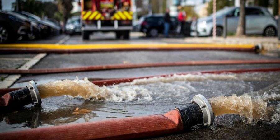 Hochwasser-Einsatz in Lissabon in der vergangenen Woche