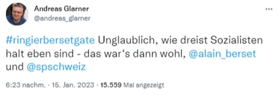 SVP-Nationalrat Andreas Glarner spricht von der «Dreistigkeit der Sozialisten».