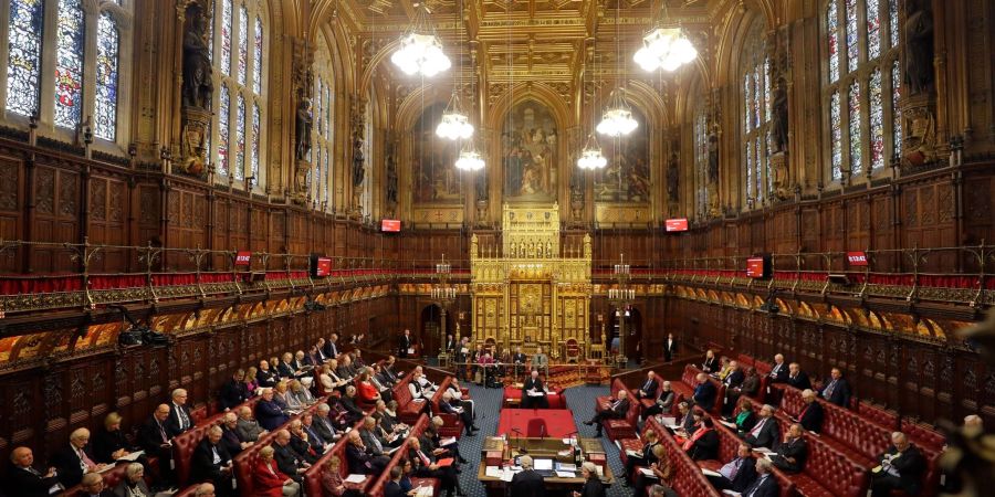 Gesamtansicht vom House of Lords, in dem damals der Gesetzentwurf zum Austritt Grossbritanniens aus der Europäischen Union diskutiert wurde.