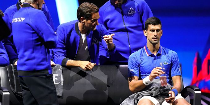 Novak Djokovic muss sich am Sonntag beim Laver Cup geschlagen geben. Novak Djokovic