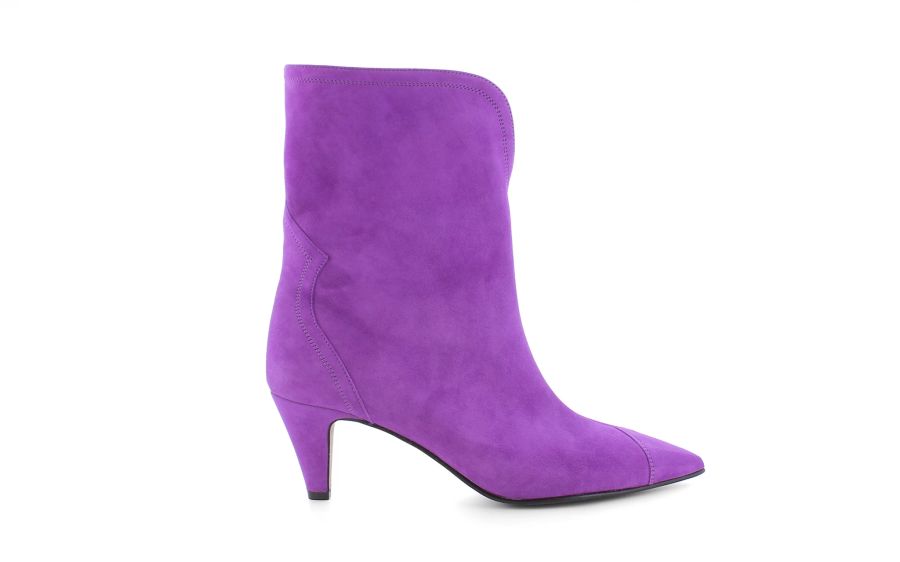 Schuh Stiefel lila Wildleder