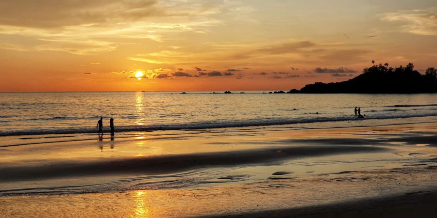 Sonnenuntergang, Strand, Goa, Indien, Meer, Sonne