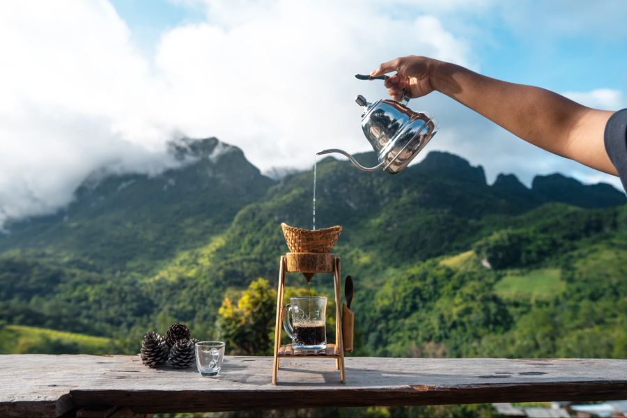 Kaffee Filter Landschaft Aussicht