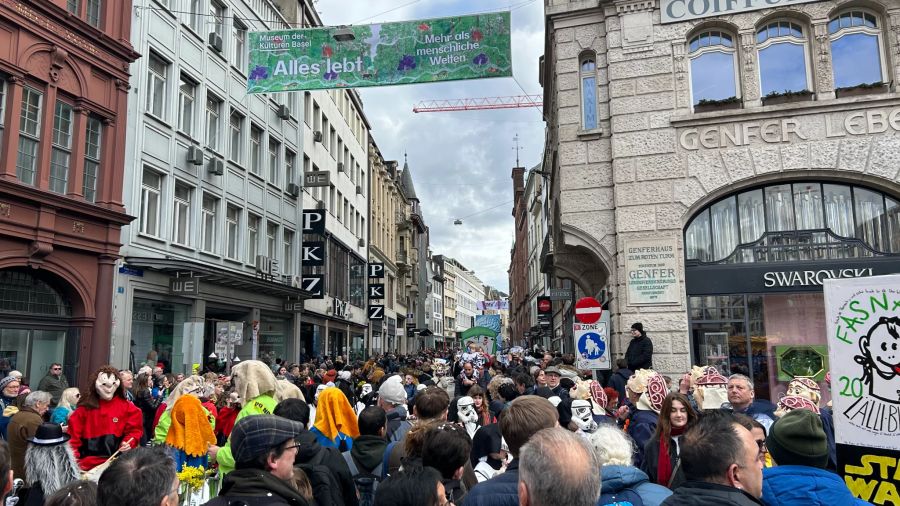 Zahlreiche Leute sind auch dieses Jahr wieder nach Basel gekommen für die Fasnacht.