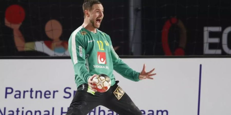 Schwedens Torhüter Andreas Palicka wurde als bester Keeper des WM-Turniers ausgezeichnet. Foto: Petr David Josek/AP/dpa