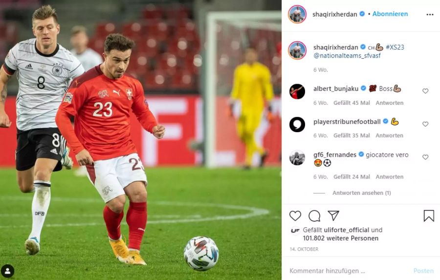 Shaqiri beim Nations-League-Spiel der Schweiz gegen Deutschland.