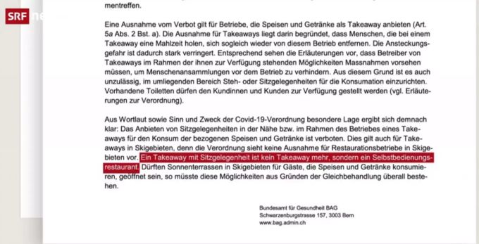 BAG-Direktorin Anne Lévy mahnte die Bergkantone in einem Brief am Montag, dass ein «Takeaway mit Sitzgelegenheit kein Takeaway mehr ist». BAG Anne Lévy