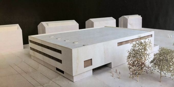 Der geplante Neubau der Dreifachhalle und des Musikschulzentrums Feld kommt am gleichen Standort wie der heutige Turnhallenkomplex zu stehen. Dreifachhalle