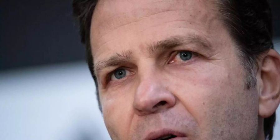 Warnt vor der steigenden Gefahr der Unselbstständigkeit von Fussballprofis: Oliver Bierhoff. Foto: Federico Gambarini/dpa