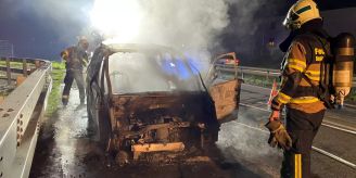 Wängi TG - Autobrand auf Autobahn