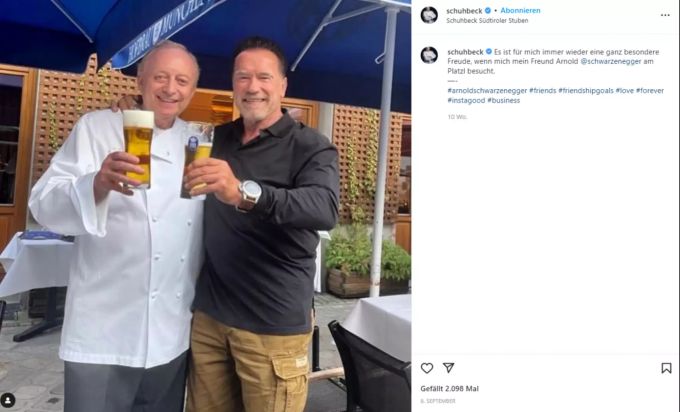 Alfons Schuhman mit Arnold Schwarzenegger Alfons Schuhmann