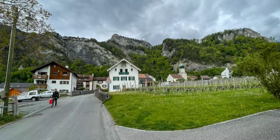 Das Dorfzentrum der Gemeinde Fläsch.