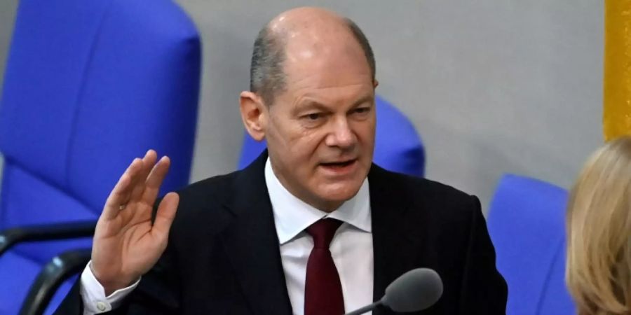 Olaf Scholz bei seiner Vereidigung