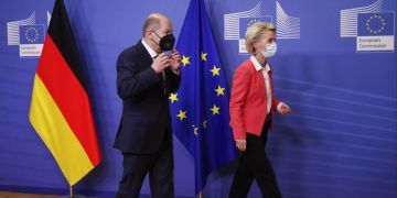New German Chancellor Scholz at the European Commission in Brussels