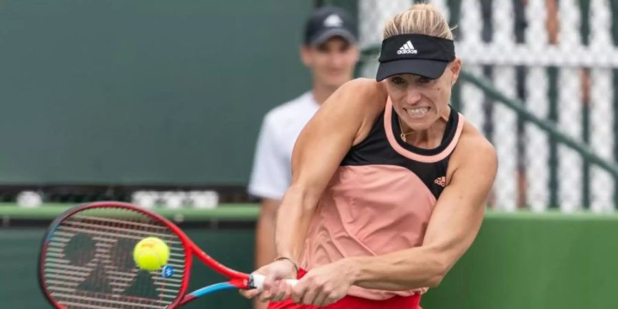 Steht in Indian Wells in der dritten Runde: Angelique Kerber. Foto: Maximilian Haupt/dpa