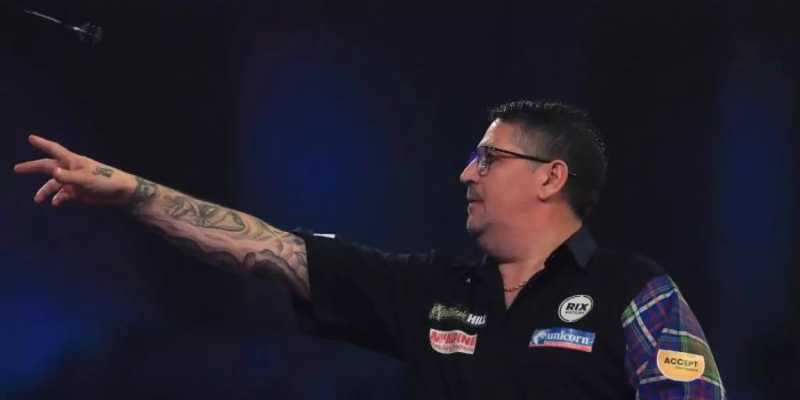 Gary Anderson bekommt es am neunten Turniertag mit dem Letten Madars Razma zu tun. Foto: Mike Egerton/PA Wire/dpa