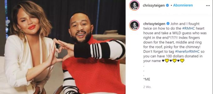 Chrissy Teigen und ihr Ehemann John Legend. Chrissy Teigen