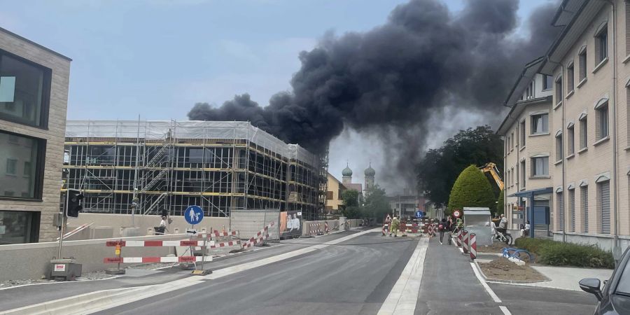 Brand auf Baustelle