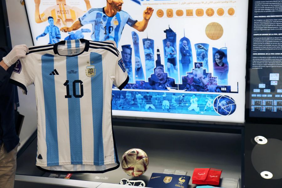 Das Messi-Final-Shirt ist seit Neuestem Teil der WM-Ausstellung im Fifa-Museum.