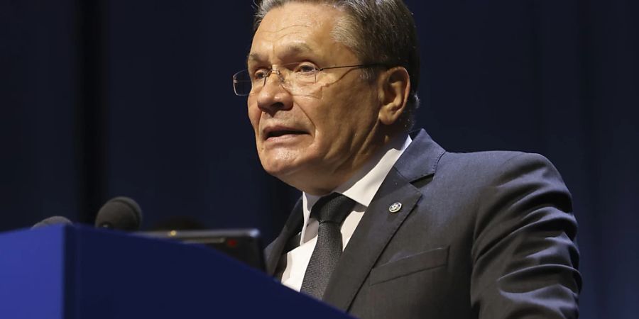 ARCHIV - Alexej Lichatschow, CEO der russischen Atombehörde Rosatom, hat die Vorwürfe einer angeblich von Moskau geplanten Sprengung des Atomkraftwerks Saporischschja zurückgewiesen. Foto: Theresa Wey/AP/dpa