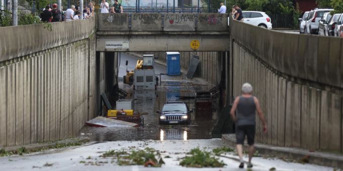 Das Unwetter sorgte für Verwüstung in Zagreb. zwei tote kroatien zagreb
