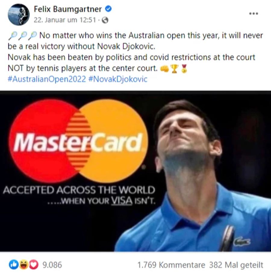 Felix Baumgartner Djokovic