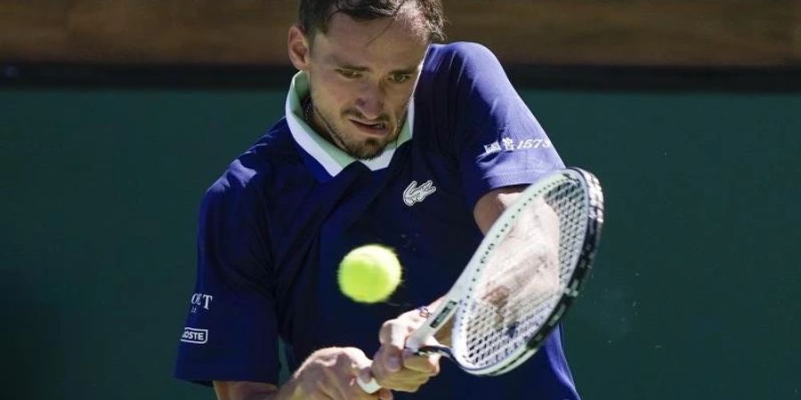 Aus in der dritten Runde in Indian Wells: Der Russe Daniil Medwedew in Aktion. Foto: Mark J. Terrill/AP/dpa