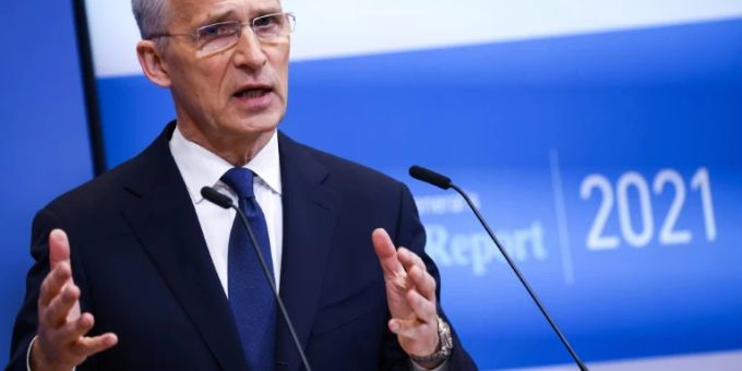 Nato-Generalsekretär Jens Stoltenberg bei der Vorstellung des Jahresberichts 2021 Nato-Generalsekretär Jens Stoltenberg bei der Vorstellung des Jahresberichts 2021