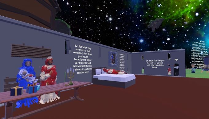 Ein virtueller Gottesdienst im Metaverse. Virtual Reality Faith