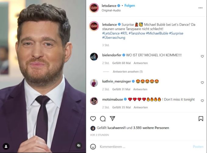 «Let's Dance» zeigt Bublé Backstage bei der Probe. Let's Dance