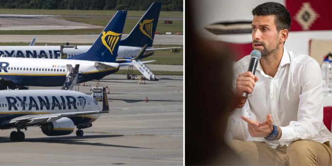 Die Billigairline Ryanair macht sich über Novak Djokovic lustig. Novak Djokovic