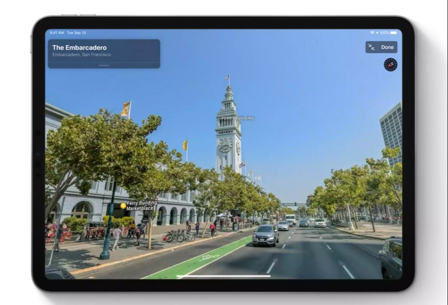 Apple Maps stellt Nutzern eine 3D-Vorschau bestimmter Orte zur Verfügung.