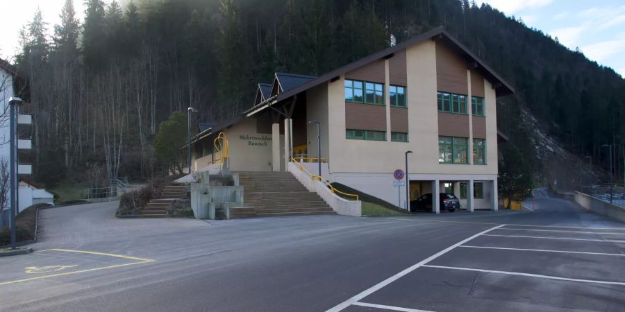 Die Mehrzweckhalle Baumeli in Unteriberg.