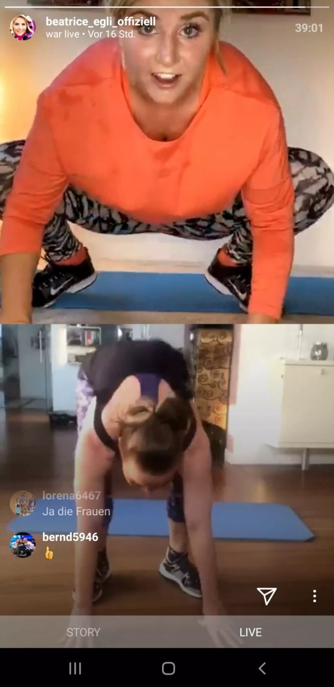 Beatrice Egli meistert das Workout wie ein Profi. Nicht ohne Grund: Schliesslich trainiert sie nicht nur in der Corona-Quarantäne. Beatrice Egli