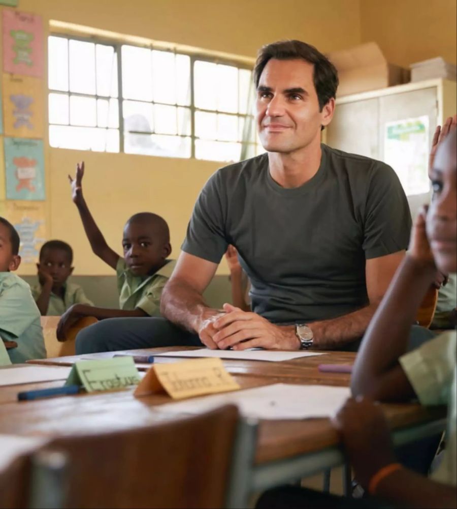 Im Februar war Roger Federer im Namen seiner Foundation in Namibia unterwegs.