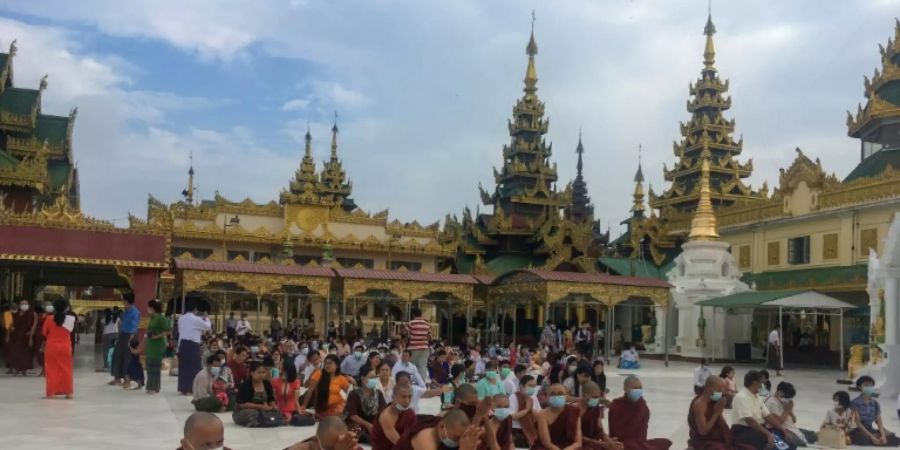 Mönche in Yangon zum buddhistischen Neujahrsfest