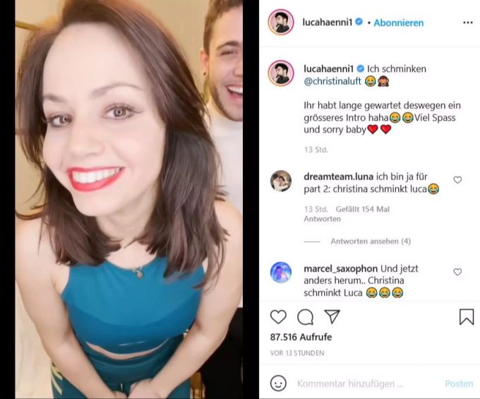 Christina Luft präsentiert ihren neuen Look. luca hänni