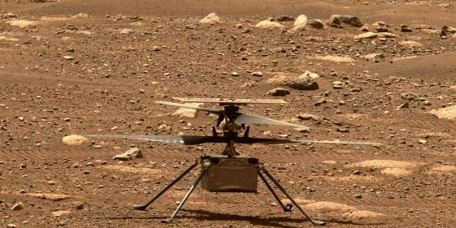 Der Mini-Hubschrauber Ingenuity auf dem Mars. Foto: NASA/JPL-Caltech/dpa