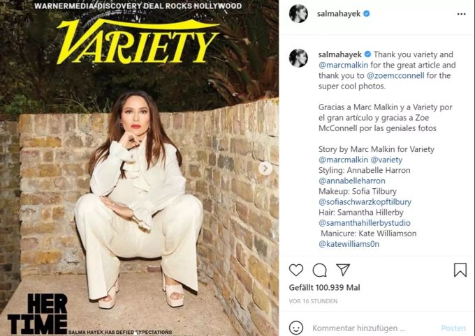 Salma Hayek sprach mit dem Filmblatt erstmals über ihre Covid-Infektion. Salma Hayek