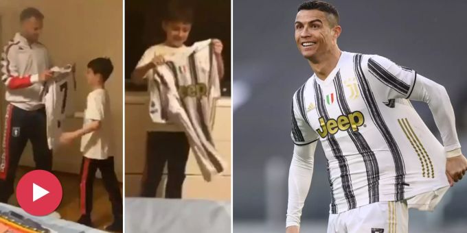 Mit Trikot - Ronaldo macht Sohn (8) von Genua-Verteidiger überglücklich