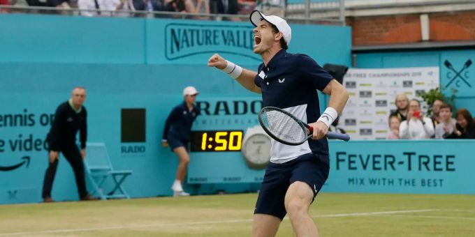 Andy Murray bejubelt sein Comeback. Andy Murray