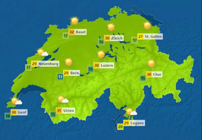 Wetter-Prognose für morgen Dienstag. wetter