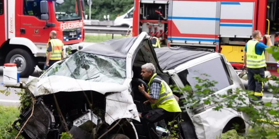 Der verunglückte Kleinbus