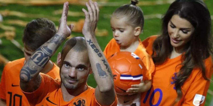 Macht endgültig Schluss: Wesley Sneijder. Foto: Peter Dejong/AP