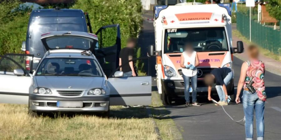 Ermittlungen am Auffindeort der Leiche des Täters