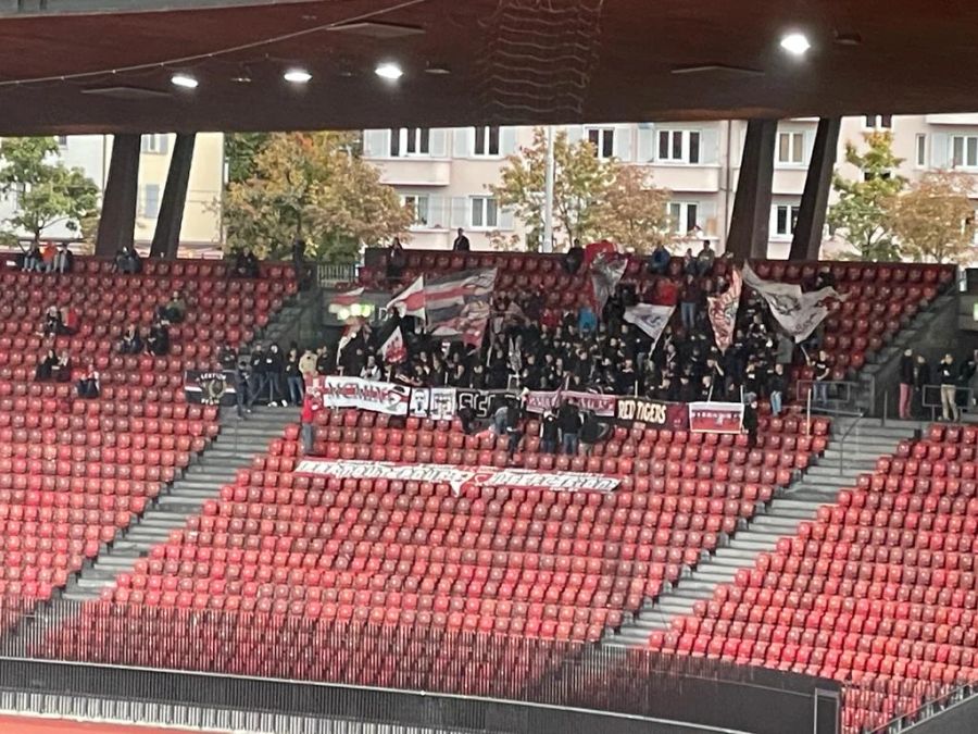 Auch einige Gästefans aus Sitten sind beim torreichen Spiel im Letzigrund dabei.