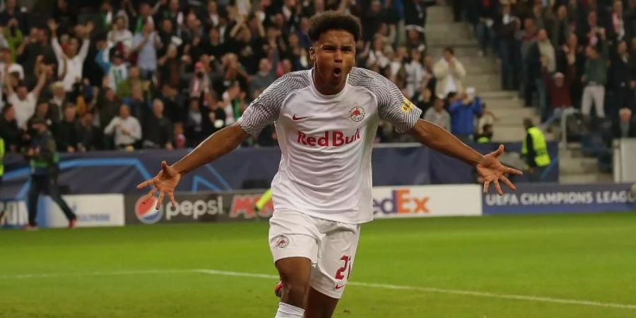 Salzburgs Torjäger Karim Adeyemi ist gut in Form. Foto: Krugfoto/APA/dpa
